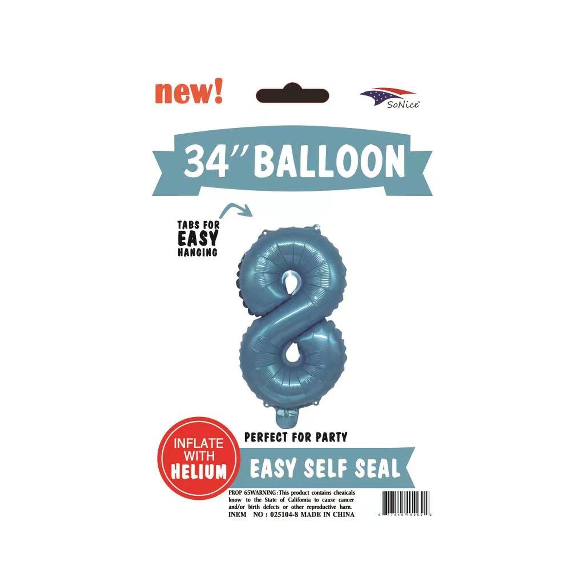 34" Foil Balloon Light Blue #8
